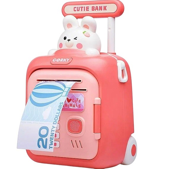 Копилка "Чемодан" с зайчиком, в коробке 