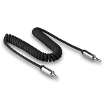 Кабель Jack 3.5 <--> Jack 3.5 1.7м WALKER WCA-510 пружинка черный (в коробке)