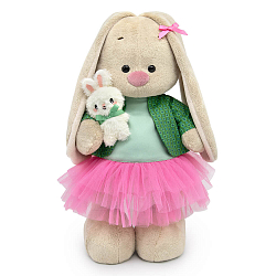 Мягкая игрушка Зайка Ми в мятно-розовом комплекте и с зайчиком , 25 см (StS-651)