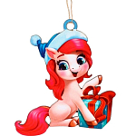 Ёлочная игрушка - подвеска новогодняя «Лошадка и подарок», 6.9×8.1 см