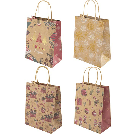 Пакет "Kraft Medium" МИКС ЗОЛОТАЯ СКАЗКА 18x10x23см 592124