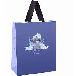 Пакет подарочный 18*23*10см MESHU "Happy Raccoon", выборочный лак, матовая ламинация MS_51859