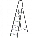 Стремянка СИБРТЕХ, 6 ступеней, стальной профиль, алюминиевые ступени, 97956