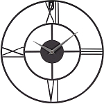 Часы настенные РУБИН "Классика" из металла, d=35 см, открытая стрелка, черный (3540-001
