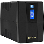 Источник бесперебойного питания EXEGATE EP212515RUS Power Smart ULB-600 LCD <600VA, Black, 2 евророзетки, USB>