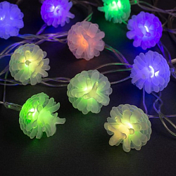 Гирлянда "Нить - с насадками" 5 м, «Прищепки 3D», свечение мульти