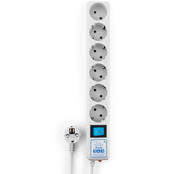 Сетевой фильтр  3.0м Powercube SPL(5+1)-16B-P-3М-WHITE, 6 розеток