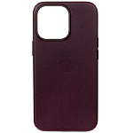 Задняя накладка LEATHER CASE MAGSAFE для iPhone 13 PRO (С АНИМАЦИЕЙ) Бордовый