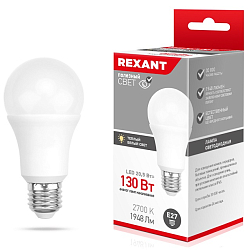 Лампа светодиодная REXANT Груша A70 20,5W/2700K/E27 1948лм теплый свет (1/10/100)