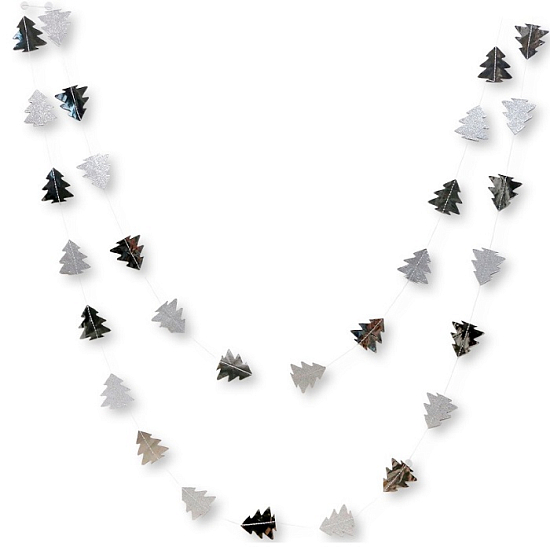 Гирлянда «Ёлочки», длина 4 м, цвет серебряный