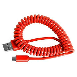 Кабель USB <--> microUSB  1.0м SMARTBUY (iK-12sp red) спиральный, красный