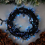 Гирлянда "Нить", 7 м, 180 ламп, 220V, 8 режимов, нить тёмная, свечение синее