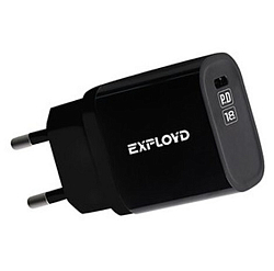 Сетевое ЗУ 1Type-C/3A EXPLOYD EX-Z-1125, RASH, черное