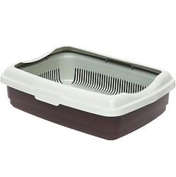 Лоток большой с сеткой и бортиком Atlantis «Стандарт», 43×33×12.5 см, шоколад