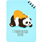 Блокнот А6, 40 листов на скошенном гребне. Белые листы. «Панда» 10627202