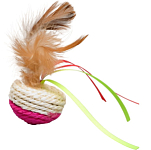 Игрушка-неваляшка из сизаля с перьями и лентами, 5,3 х 9,5 см, микс цветов 3811585