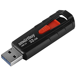USB 32Gb SMARTBUY Iron черная/красная вставка, USB 3.0