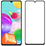 Противоударное стекло 3D NONAME для Samsung Galaxy A41 чёрное, полный клей, в техпаке