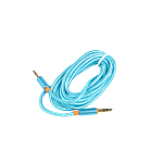 Кабель Jack 3.5 <--> Jack 3.5  1.0м плоский голубой, в техпаке