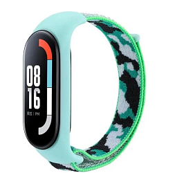 Нейлоновый ремешок AKSBERRY для Xiaomi Mi Band 4/5/6/7 бирюзовый камуфляж