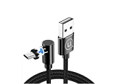 Кабель USB <--> microUSB  1.0м USAMS US-SJ446 U54 черный, магнитный, боковой