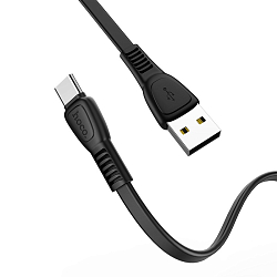Кабель USB <--> Type-C  1.0м HOCO X40 Noah плоский, чёрный