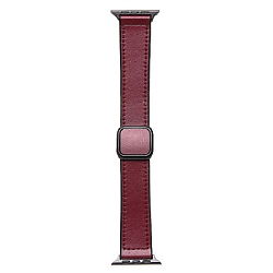 Ремешок ApW38 Square buckle для Apple Watch 42/44/45/49 mm экокожа (wine red)