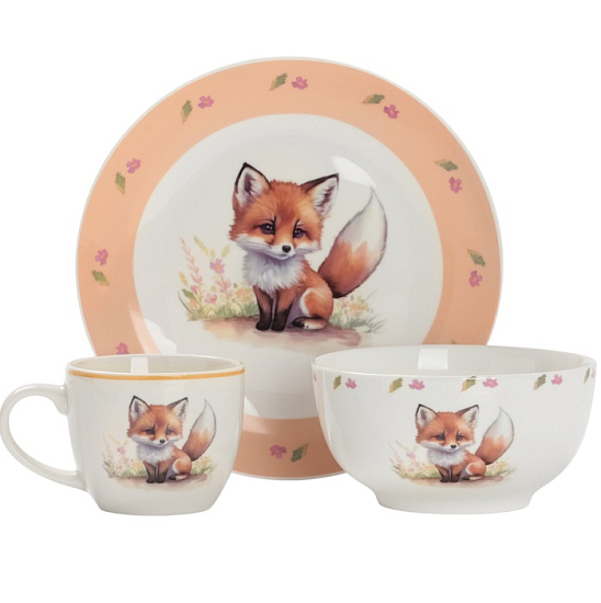 Набор детской посуды Доляна «Лисенок» оранжевый 10716044