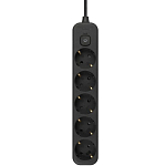 Сетевой фильтр INTRO SFE530-B черный, 3 м, 5 розеток