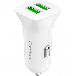Авто ЗУ 2USB 2.4A EARLDOM ES-CC22, Type-C, белый
