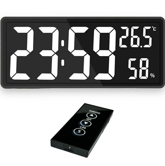 Часы настенные LED Wall Clock DS-3810L Белый (пульт)