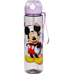 Бутылка пластиковая с трубочкой, 800 мл, фиолетовая   10926449