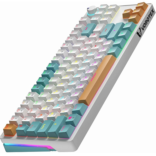 Клавиатура VOROTEX K870 Yellow Switch (Бежевый, зелёный)
