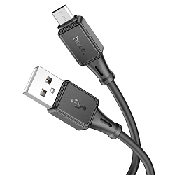 Кабель USB <--> microUSB  1.0м HOCO X101 Assistant, чёрный