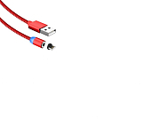 Кабель USB <--> Type-C  2.0м TOPK AM17 магнитный святящийся красный