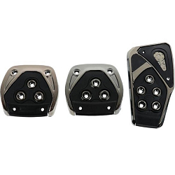 Накладки на педали Cartage, антискользящие, набор 3 шт, черный   5350980