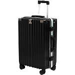 Чемодан средний 55 л (M), отдел на молнии, 2 кодовых замка, 4 колеса, крючок, цвет чёрный