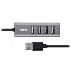 USB-Хаб HOCO HB1 4 порта 1 USB, серый