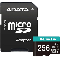 Micro SD 256Gb A-Data Class 10 Premier Pro A1 UHS-I (100 Mb/s) + SD адаптер