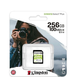 SD 256Gb Kingston Class 10 UHS-I U3 V10 Canvas Select Plus (100 Mb/s)