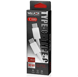 Кабель Type-C <--> Type-C 1.0м WALKER C850 белый