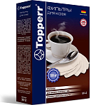Фильтр бумажный для кофеварок TOPPERR 3012, №4 (100шт.), отбеленный