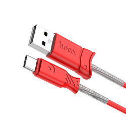 Кабель USB <--> Type-C  1.0м HOCO Pisces X24 красный