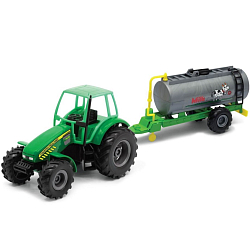 Машинка WELLY модель трактора с цистерной с инерц. мех., зеленый