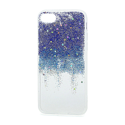 Задняя накладка SHINY для iPhone 7/8/SE 2020 синий, с блестками звездопад