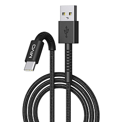 Кабель USB <--> Type-C 1.0м MIVO MX-47T черный