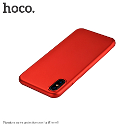 Силиконовый чехол HOCO для iPhone X/XS глянцевый, красный (Doren Series)