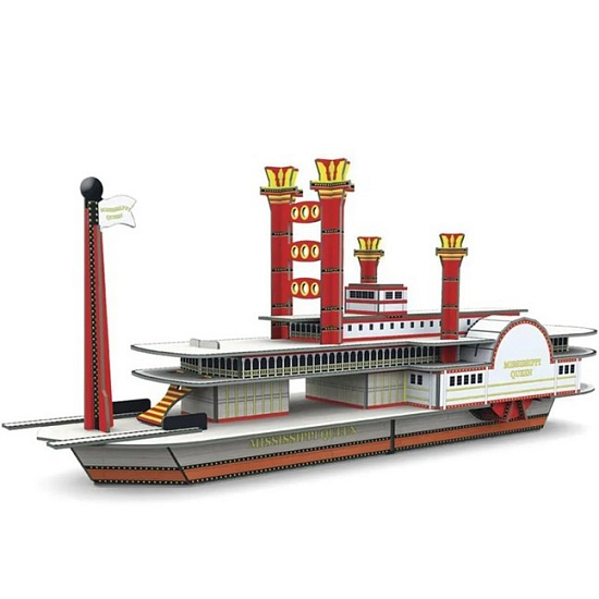 Конструктор картонный 3D + книга «Теплоход»