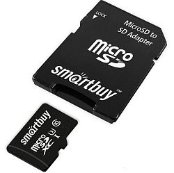 Micro SD 256Gb Smart Buy Class 10 Advanced U3 V30 A1 UHS-I (90/55 Mb/s) + адаптер SD