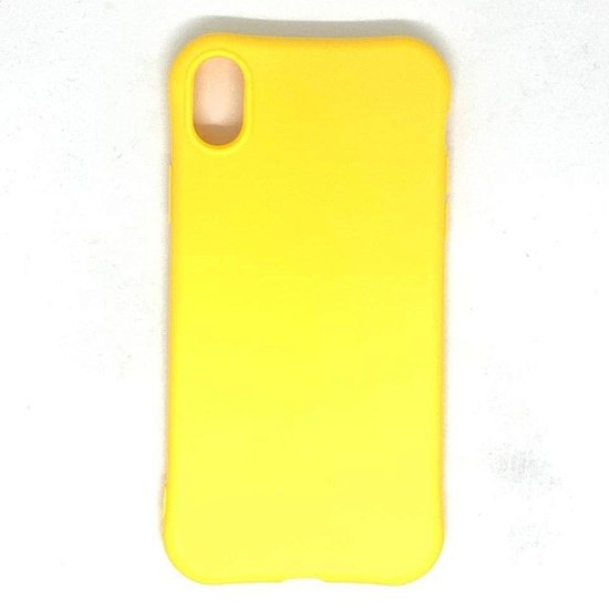 Задняя накладка NONAME для iPhone XR, матовый, желтый, ребристый по краям, в техпаке